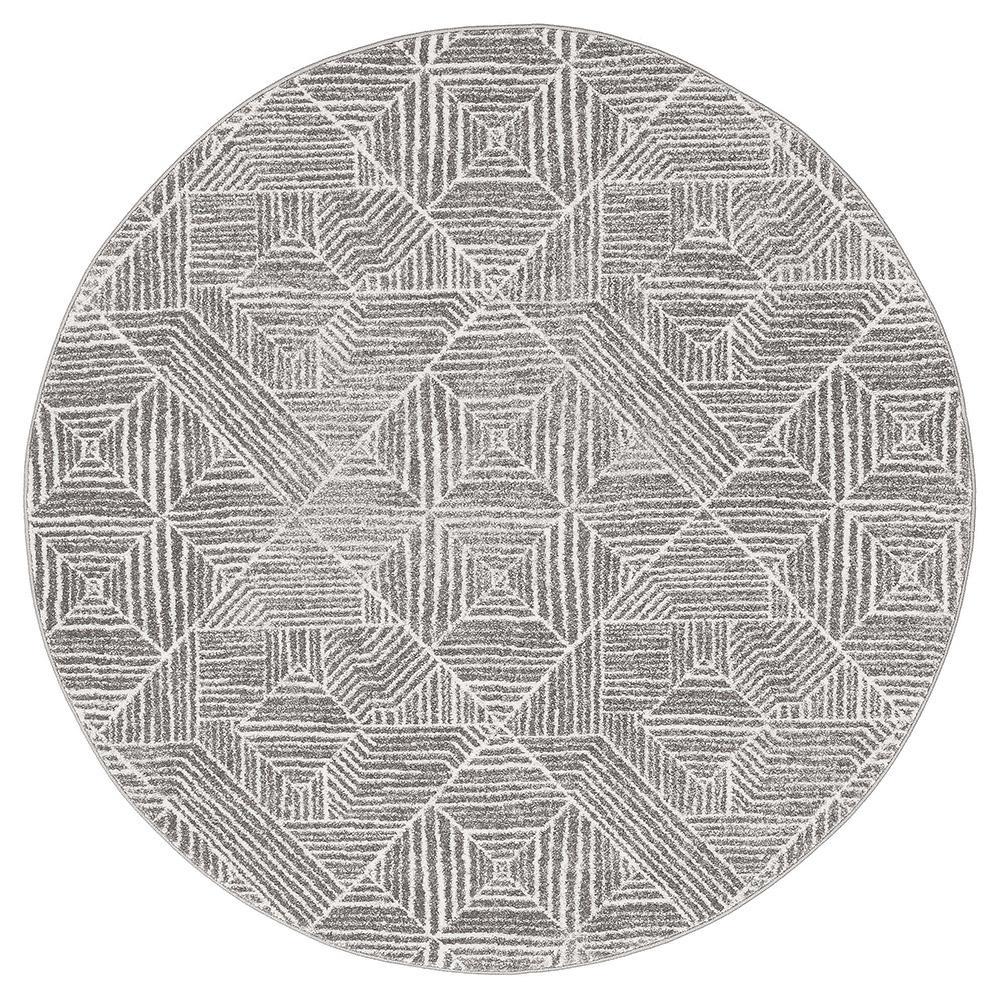 Oasis Contemporary Silver Round RugOAS-457-SIL-150X150Rugtastic
