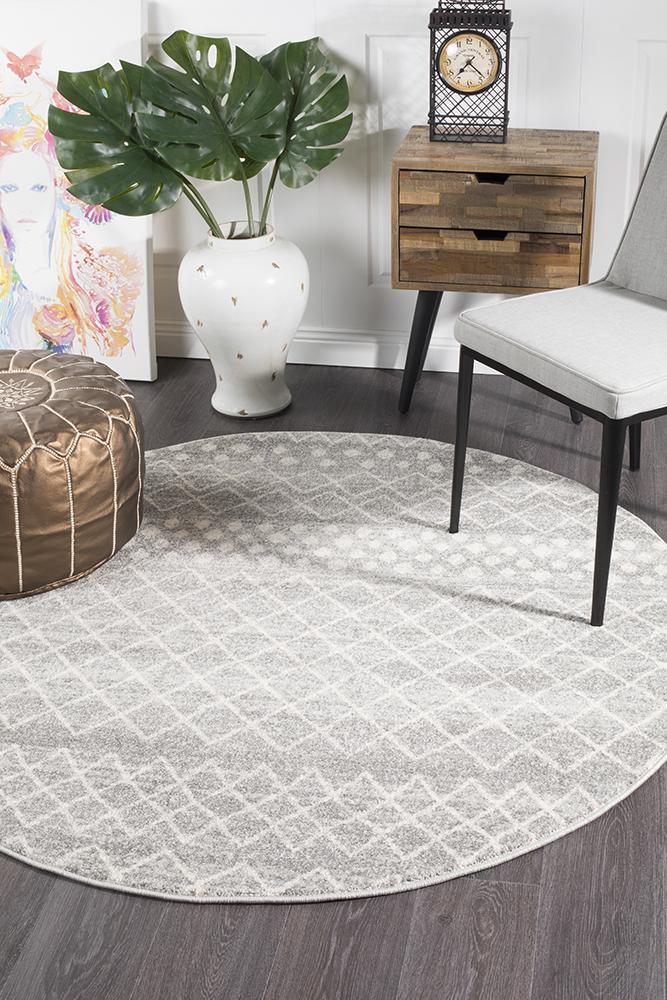 Oasis Silver Tribal Round RugOAS-454-SIL-150X150Rugtastic