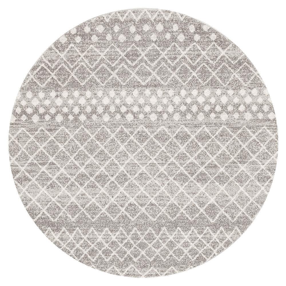 Oasis Silver Tribal Round RugOAS-454-SIL-150X150Rugtastic
