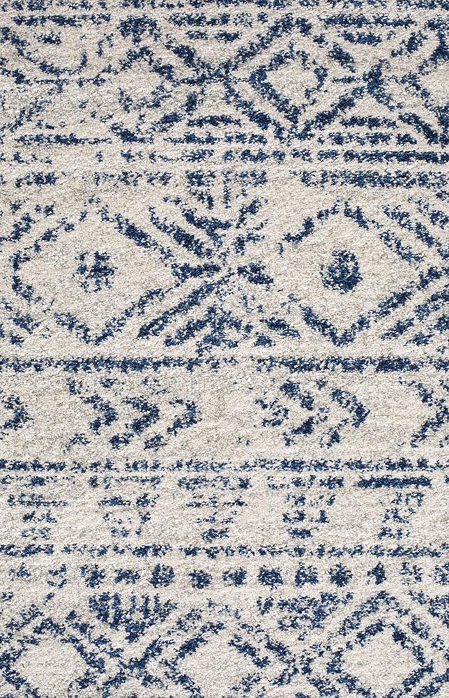 Oasis White Blue Rustic Round RugOAS-456-BLUE-150X150Rugtastic