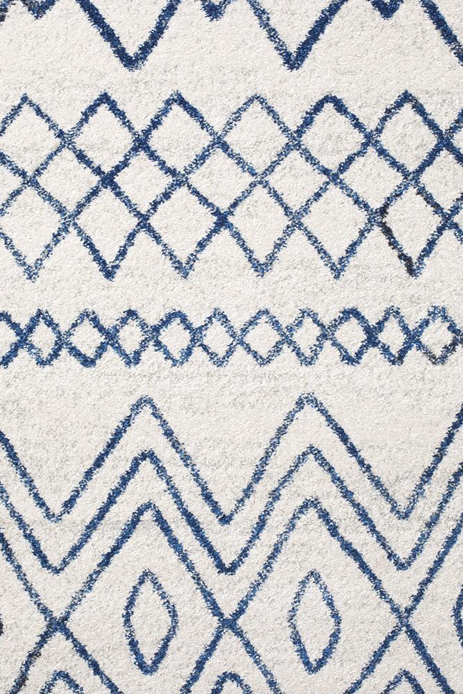 Oasis White Blue Rustic Tribal RugOAS-453-WBLU-230X160Rugtastic