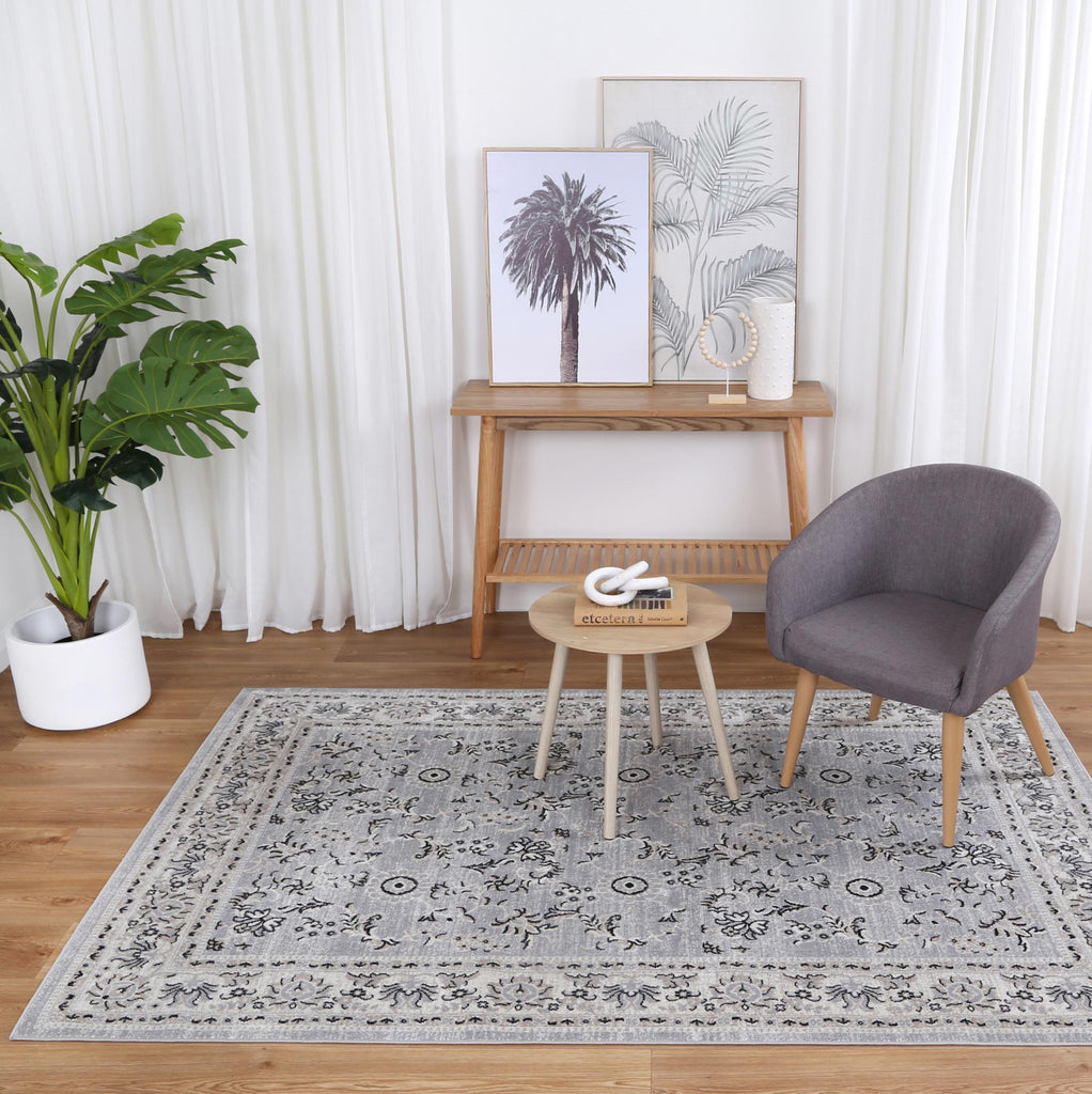 Oprah Hamburg Grey Traditional Soft RugOPOR12010Rugtastic