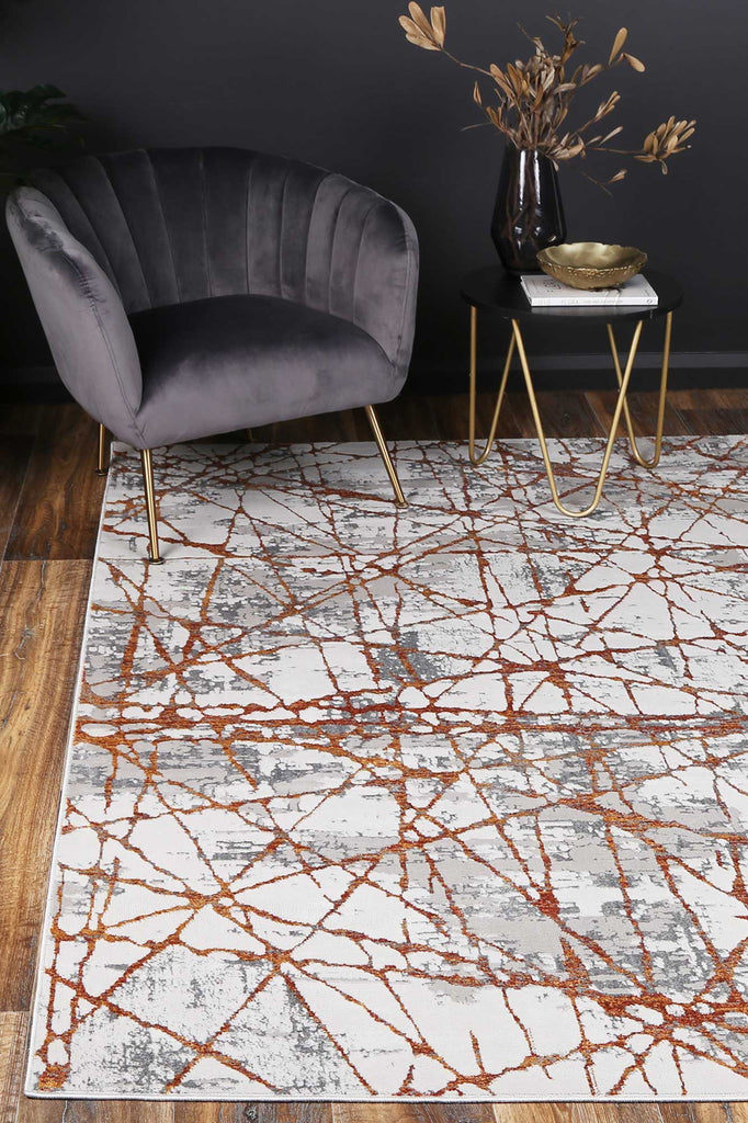 Paulina Geometric Rust RugPORT12003Rugtastic
