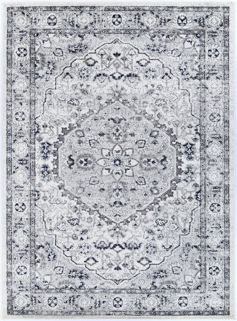 Pravda Cream Navy Floral RugPROV16023Rugtastic