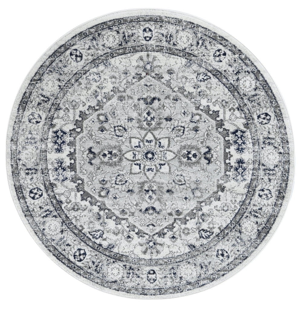Pravda Cream Navy Floral RugPROV16023Rugtastic