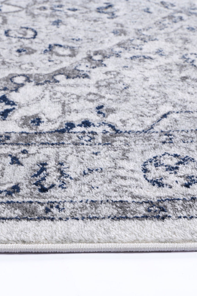 Pravda Cream Navy Floral RugPROV16023Rugtastic