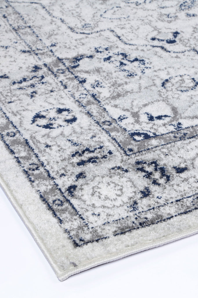 Pravda Cream Navy Floral RugPROV16023Rugtastic