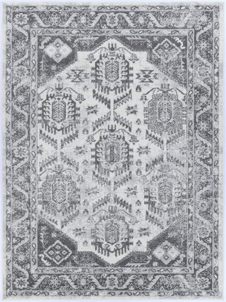Pravda White Grey Traditional RugPROV16003Rugtastic