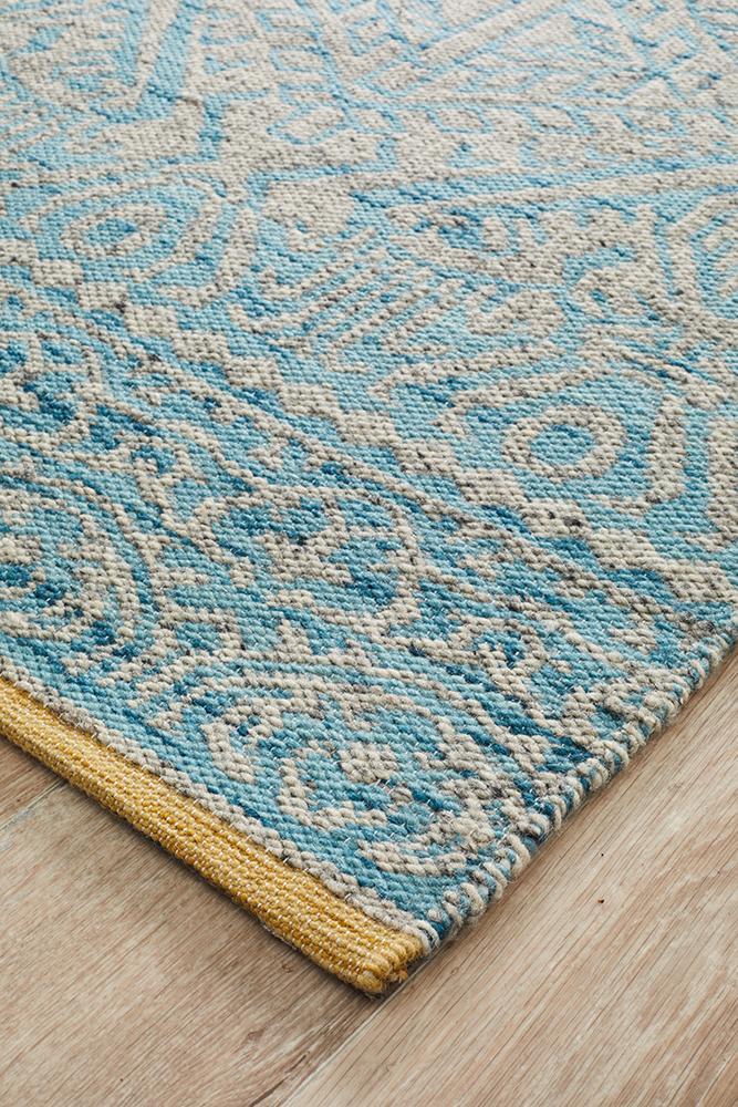 Relic Hunter Blue Grey Wool RugREL-170-SKY-225X155Rugtastic