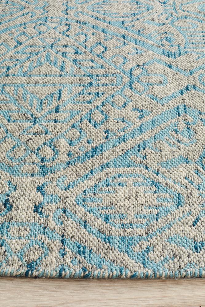 Relic Hunter Blue Grey Wool RugREL-170-SKY-225X155Rugtastic