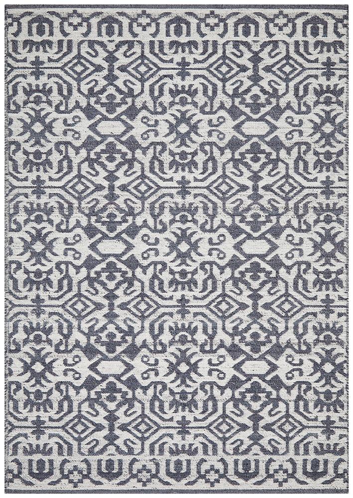 Relic Kian Silver Navy Wool RugREL-140-SIL-225X155Rugtastic