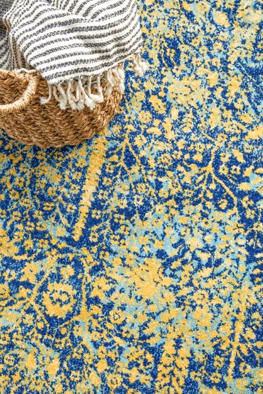 Radiance 411 Blue Yellow Round RugRAD-411-ROYL-150X150Rugtastic