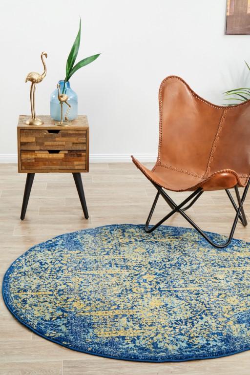 Radiance 411 Blue Yellow Round RugRAD-411-ROYL-150X150Rugtastic