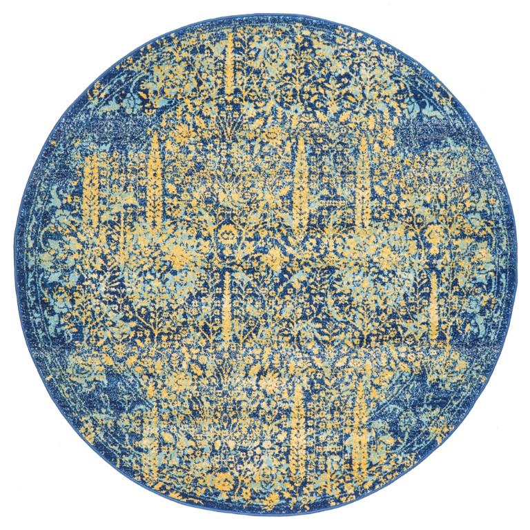 Radiance 411 Blue Yellow Round RugRAD-411-ROYL-150X150Rugtastic