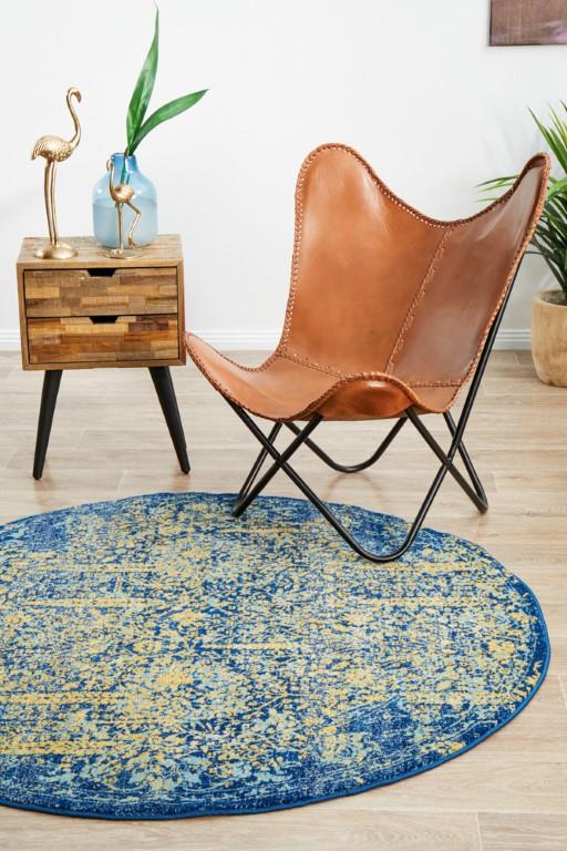 Radiance 411 Blue Yellow Round RugRAD-411-ROYL-150X150Rugtastic