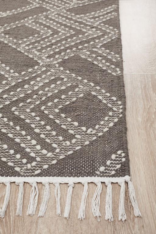 Miller 739 Grey Beige Wool Flatweave RugMIL-739-GRY-225X155Rugtastic