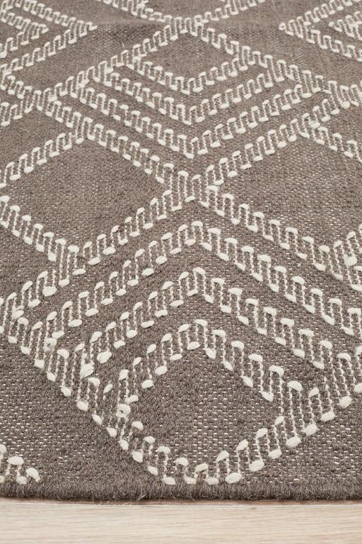 Miller 739 Grey Beige Wool Flatweave RugMIL-739-GRY-225X155Rugtastic
