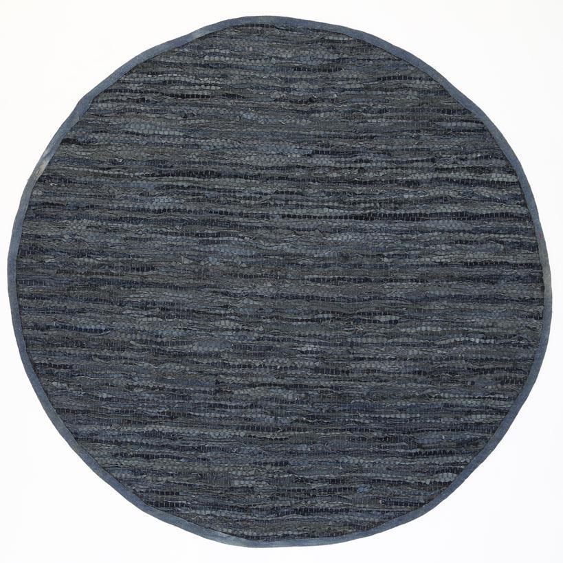 Rugs - Gaya Modern Grey Leather Rug Round