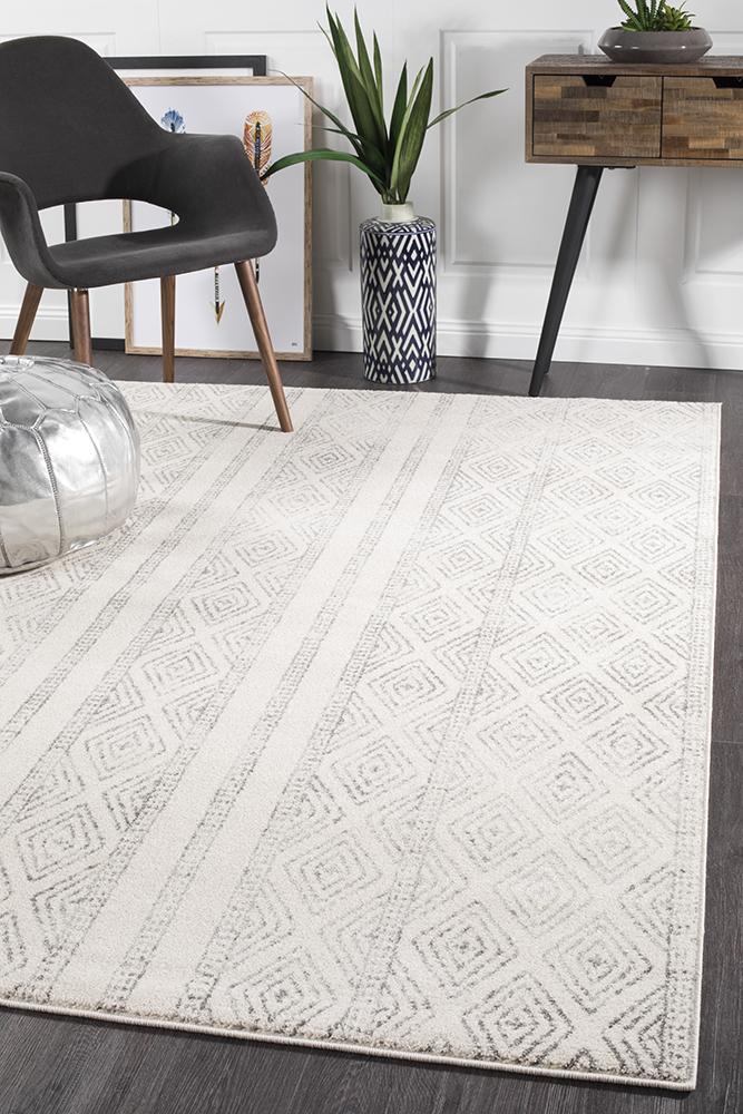 Rugs - Oakley White And Grey Tribal Rug