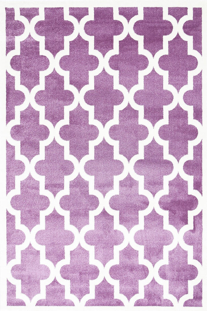 Rugs - Pica Lattice Pattern Purple White