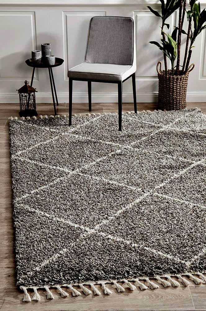 Saffron 22 Dark Grey RugSAF-22-GRY-170X120Rugtastic