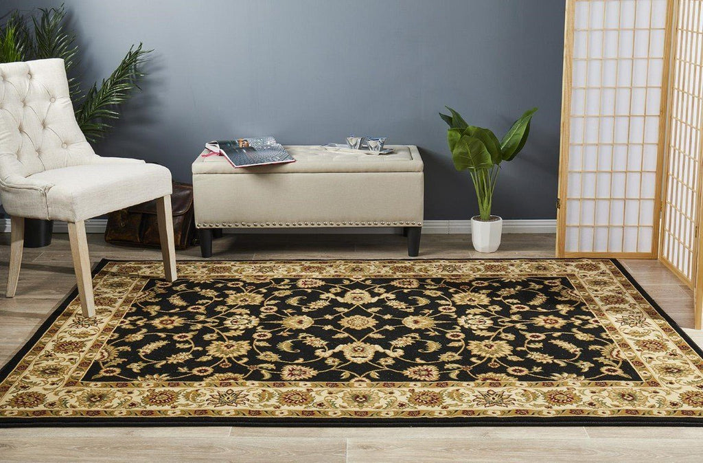 Sydney 1 Black Ivory Persian RugSYD-1-BI-150X80Rugtastic