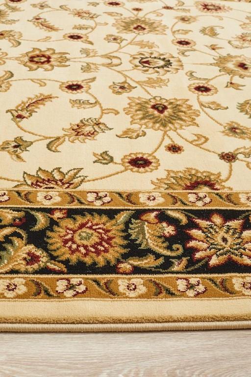 Sydney 1 Ivory Black Persian RugSYD-1-IB-150X80Rugtastic