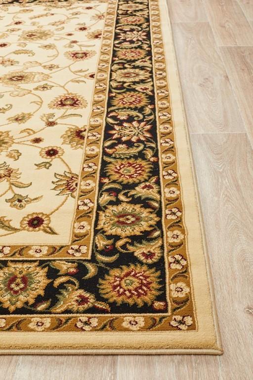 Sydney 1 Ivory Black Persian RugSYD-1-IB-150X80Rugtastic