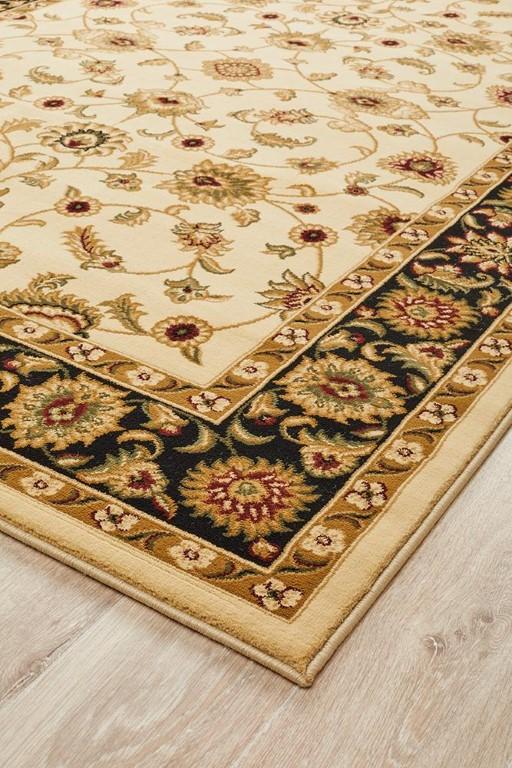 Sydney 1 Ivory Black Persian RugSYD-1-IB-150X80Rugtastic