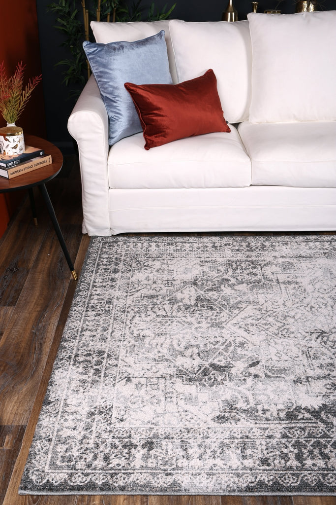 Saliba Carine Ivory & Grey Transitional RugSALS16008Rugtastic