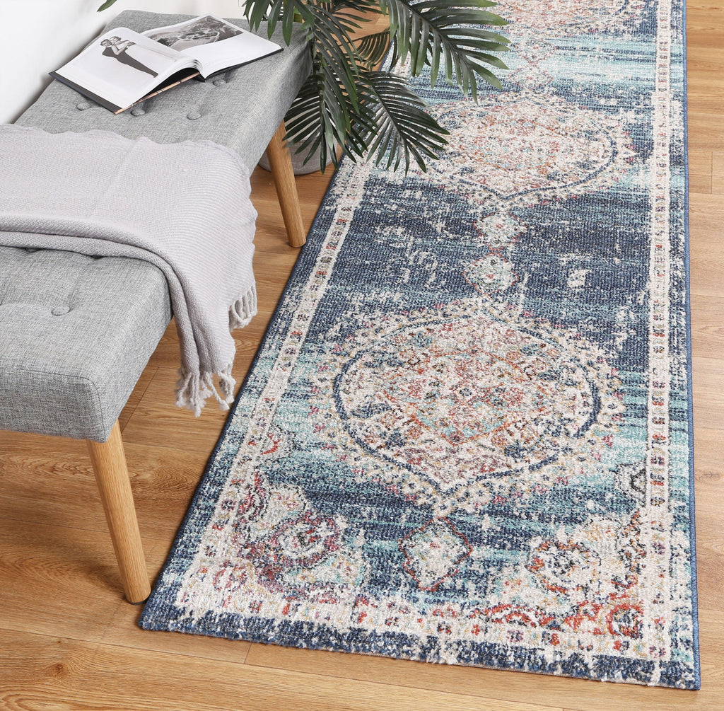 Saliba Hollow Medalion Transitional Navy & Multi RugSALS12020042035Rugtastic