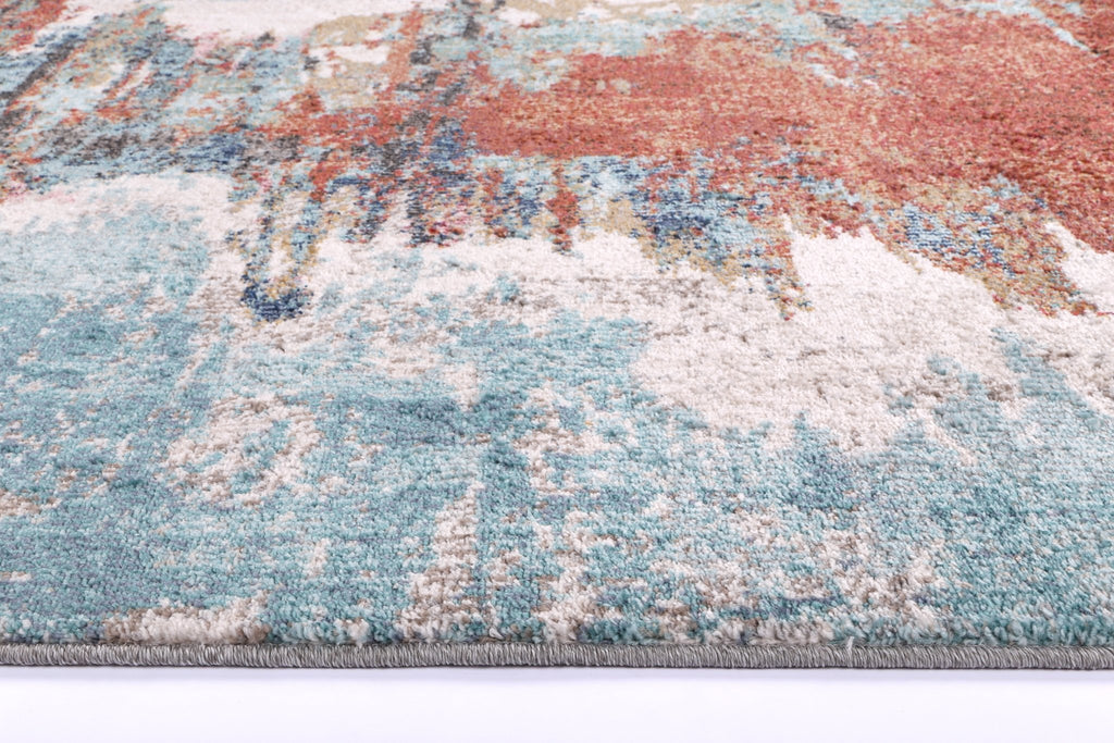 Saliba Jorge Blue & Terracotta Abstract RugSALS16010Rugtastic