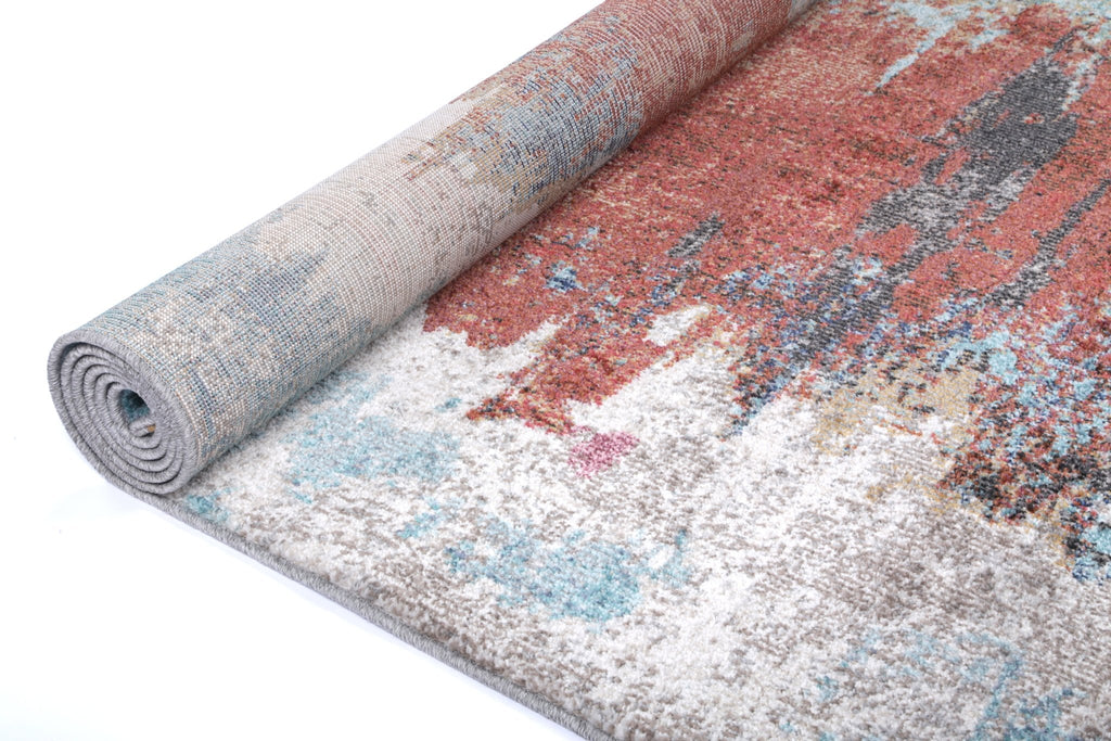 Saliba Jorge Blue & Terracotta Abstract RugSALS16010Rugtastic