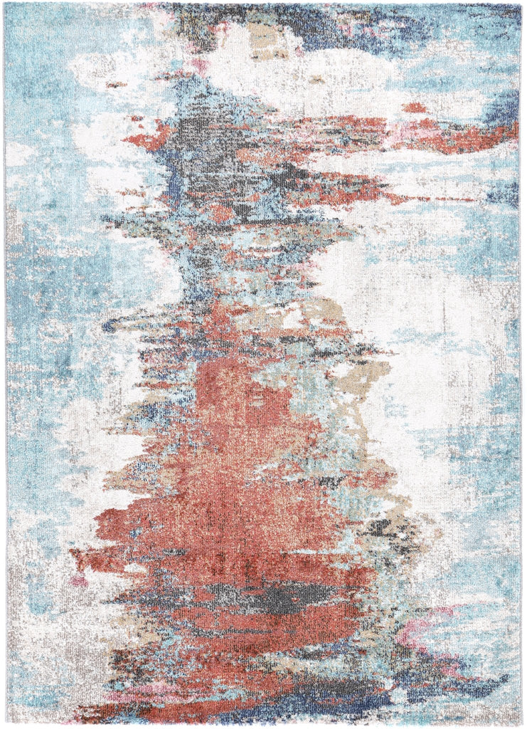 Saliba Jorge Blue & Terracotta Abstract RugSALS16010Rugtastic