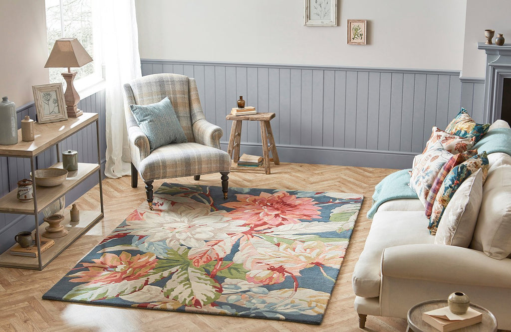 Sanderson Dahlia & Rosehip Teal 050608BC-SAN-050608-200X140Rugtastic