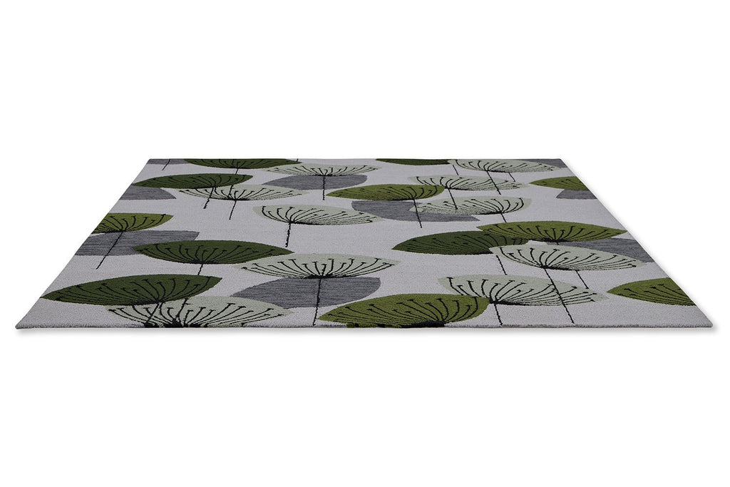 Sanderson Dandelion Clocks Botanical Green Indoor Outdoor 445807BC-SAN-445807-200X140Rugtastic