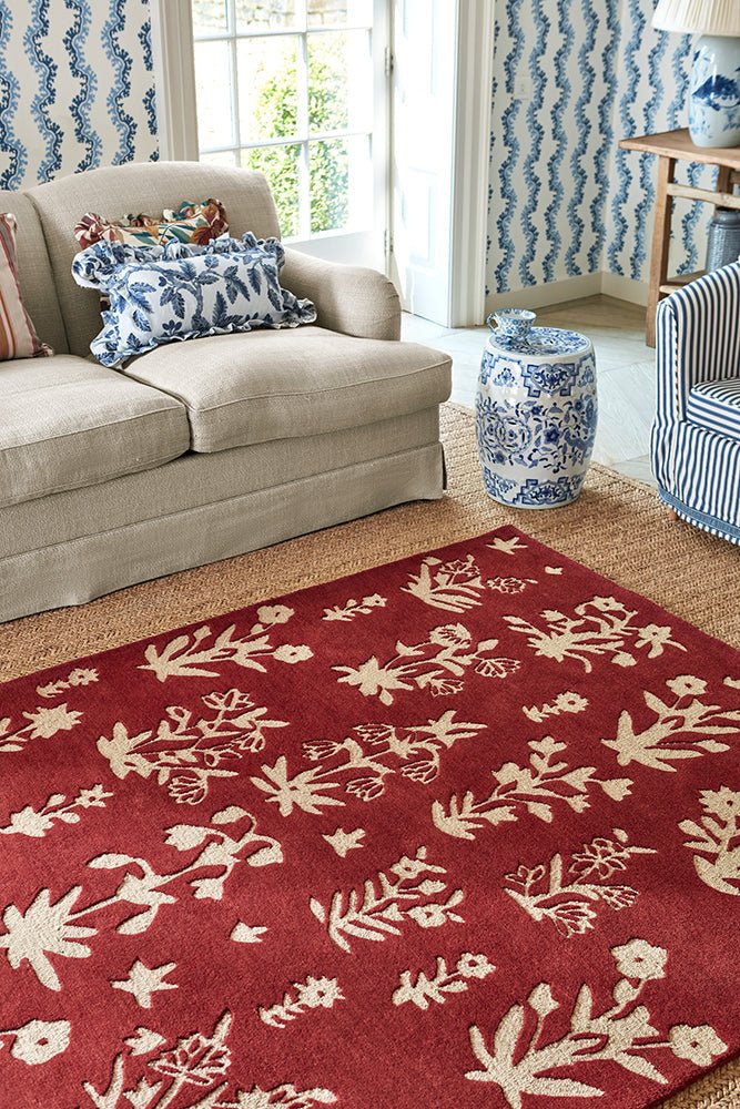 Sanderson Woodland Glade Damson Red 146800 RugBC-SAN-146800-200X140Rugtastic