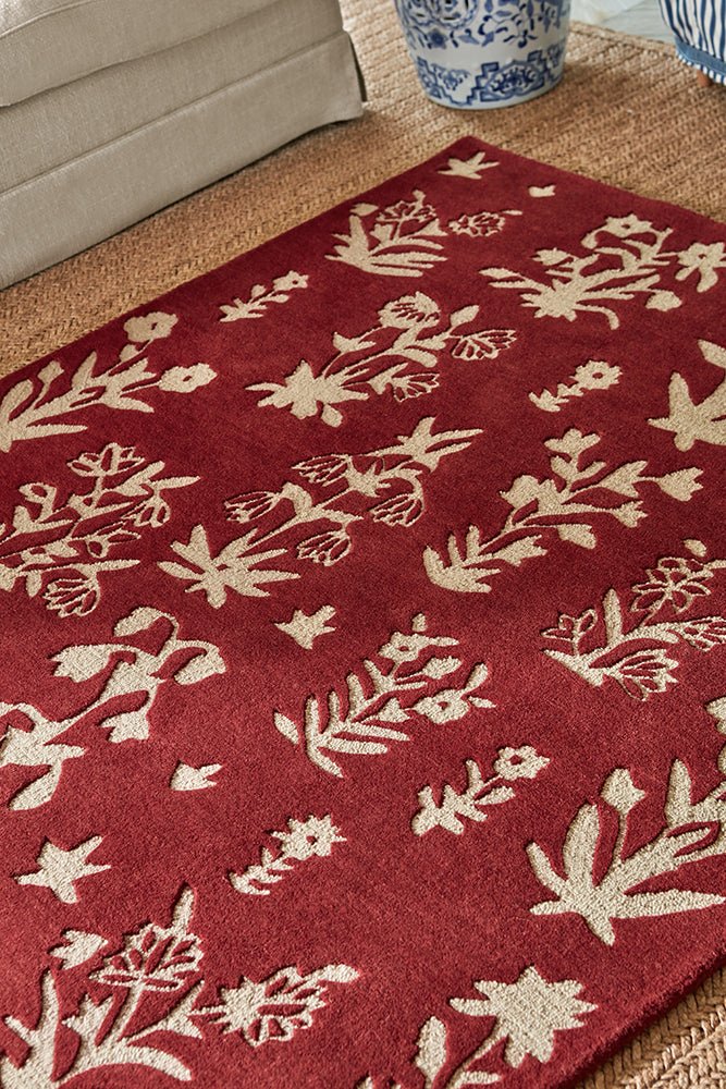 Sanderson Woodland Glade Damson Red 146800 RugBC-SAN-146800-200X140Rugtastic