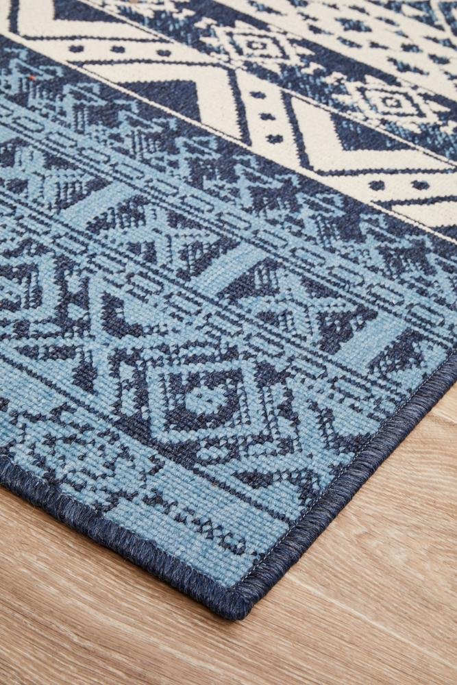 Seaside 3 White Blue Outdor RugSSD-3333-WHBL-160X110Rugtastic