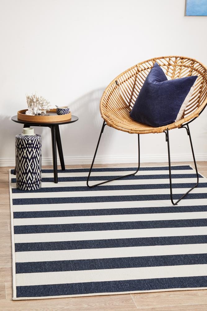 Seaside 4 Navy White Outdoor RugSSD-4444-NVWH-160X110Rugtastic