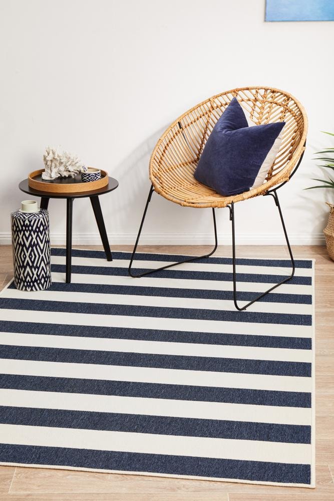 Seaside 4 Navy White Outdoor RugSSD-4444-NVWH-160X110Rugtastic