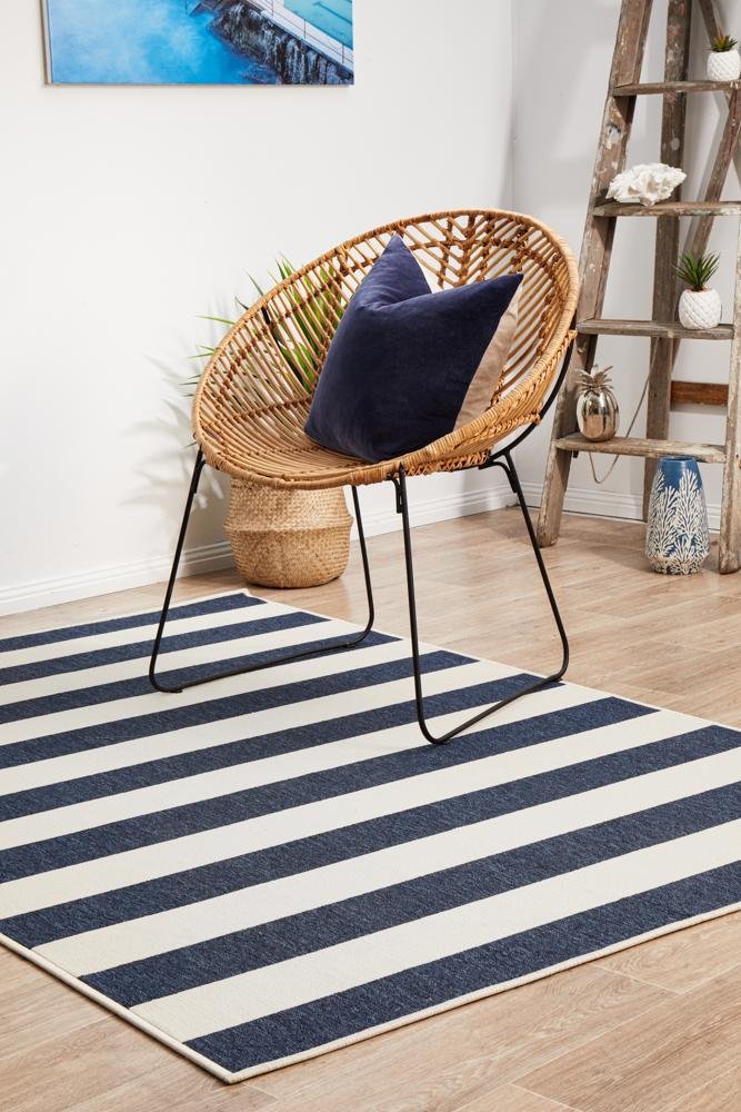 Seaside 4 Navy White Outdoor RugSSD-4444-NVWH-160X110Rugtastic