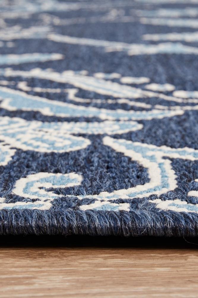 Seaside 7 Outdoor Navy RugSSD-7777-NVY-160X110Rugtastic