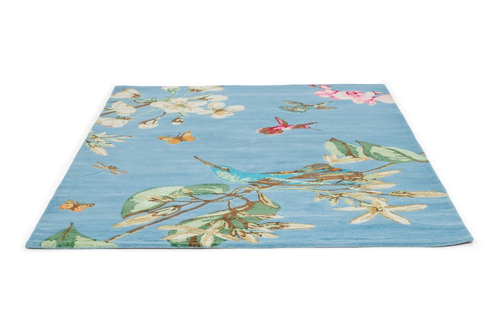 Wedgwood Hummingbird Blue 37808BC-WED-37808-180X120Rugtastic