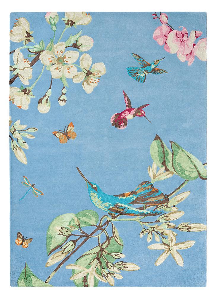 Wedgwood Hummingbird Blue 37808BC-WED-37808-180X120Rugtastic