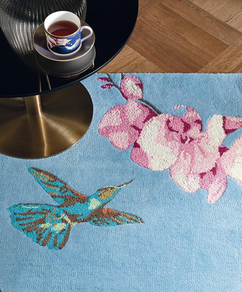 Wedgwood Hummingbird Blue 37808BC-WED-37808-180X120Rugtastic