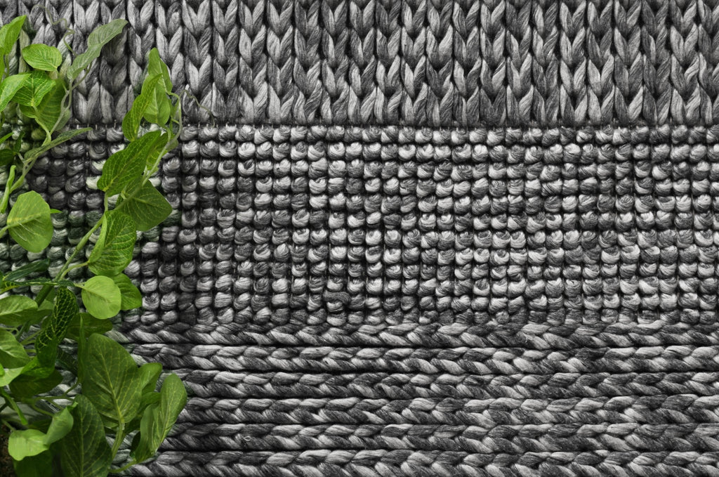 Zion Grace Charcoal Wool Blend RugHARL160GRACCHARRugtastic