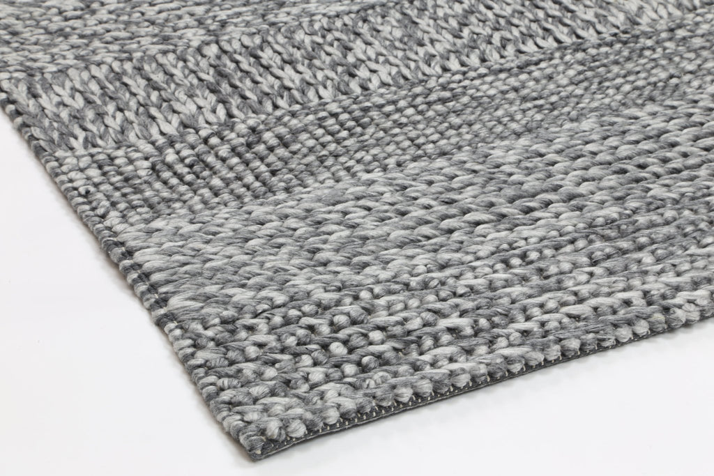 Zion Grace Charcoal Wool Blend RugHARL160GRACCHARRugtastic