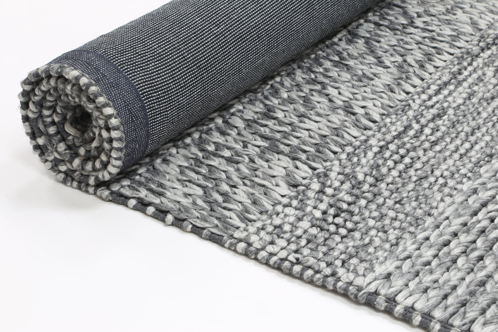 Zion Grace Charcoal Wool Blend RugHARL160GRACCHARRugtastic