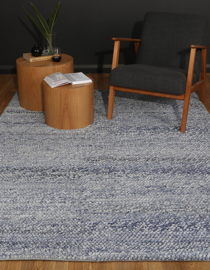Zion Loopy Blue Wool Blend RugHARL160LOOPBLUERugtastic